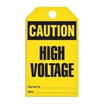 Safety Tag, Caution High Voltage