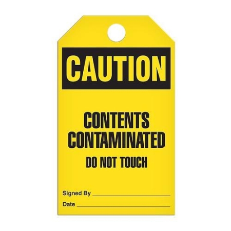 Safety Tag Caution Contents Contaminated Do Not Touch