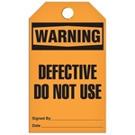 Safety Tag, Warning Defective Do Not Use
