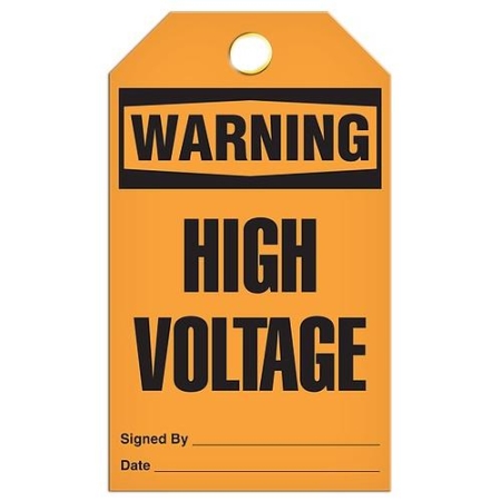 Safety Tag Warning High Voltage