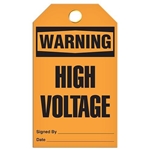 Safety Tag, Warning High Voltage