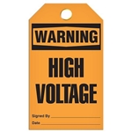 Safety Tag Warning High Voltage