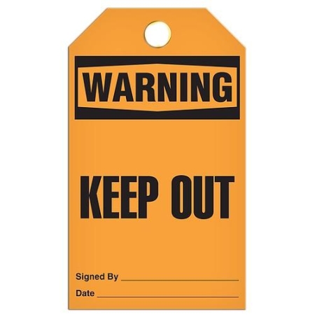 Safety Tag, Warning Keep Out
