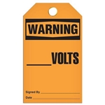 Safety Tag, Warning ___Volts