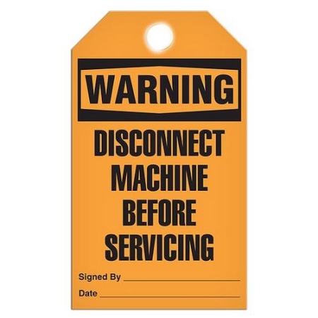 Safety Tag, Warning Disconnect Machine Before Servicing