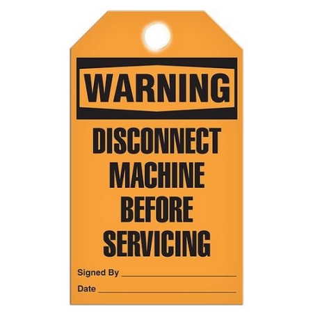 Safety Tag Warning Disconnect Machine Before Servicing