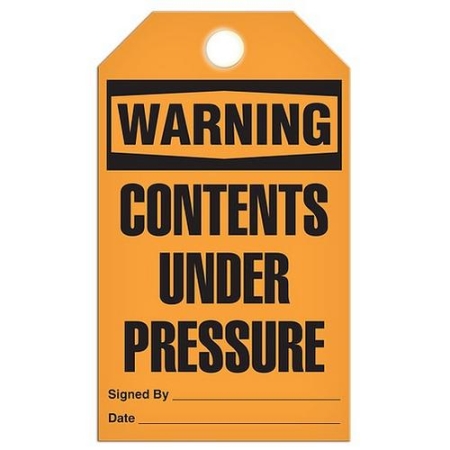 Safety Tag Warning Contents Under Pressure