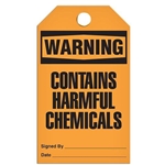 Safety Tag Warning Contains Harmful Chemicals