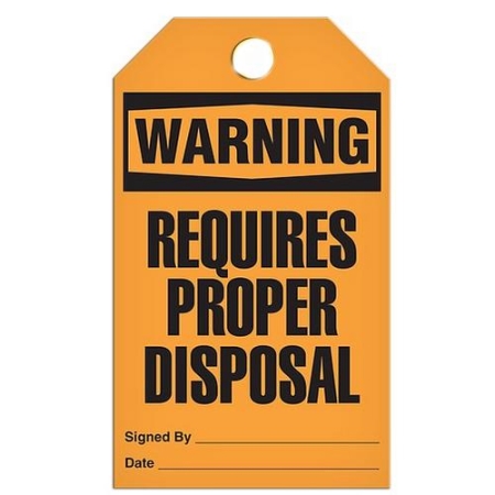 Safety Tag Warning Requires Proper Disposal