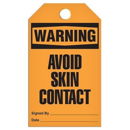 Safety Tag, Warning Avoid Skin Contact