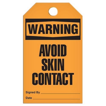 Safety Tag Warning Avoid Skin Contact