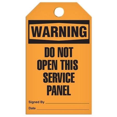 Safety Tag, Warning Do Not Open This Service Panel