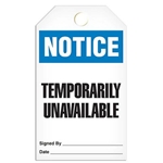 Safety Tag Notice Temporarily Unavailable