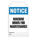 Safety Tag Notice Machine Down For Maintenance