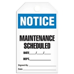 Safety Tag, Notice Maintenance Scheduled Date_ Dept_