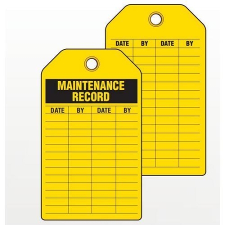 Safety Inspection Tag, Maintenance Record