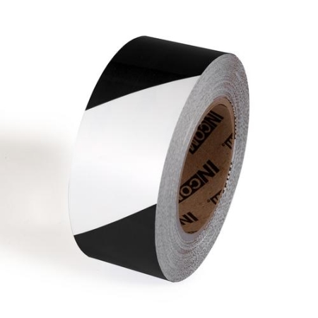 Tuff Mark Floor Marking Tape White Black Stripe 2" x 100'