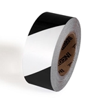 Tuff Mark Floor Marking Tape, White Black Stripe, 2" x 100'