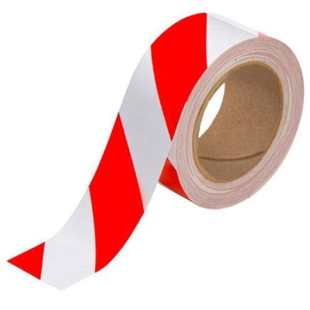 Tuff Mark Floor Marking Tape Red White Stripe 4" x 100'
