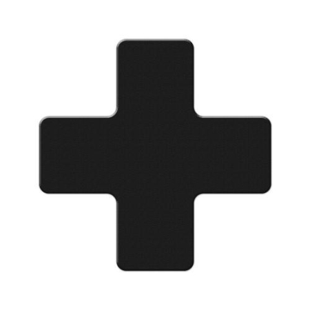 TuffMark + Shaped Floor Marking, Black, 6" x 6", 20ct