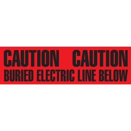 Utility Marking Tape, Caution Buried Electrical Line Below, 6" x 1000"