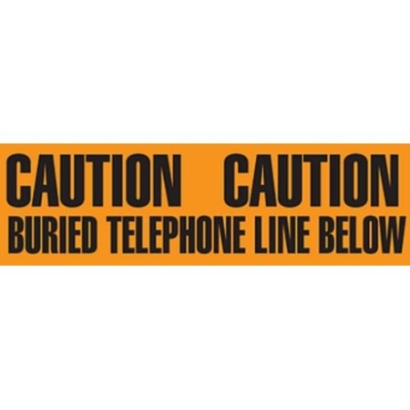 Utility Marking Tape, Caution Buried Telephone Line Below, 6" x 1000"