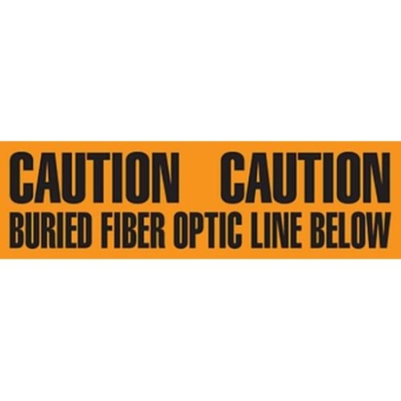 Utility Marking Tape, Caution Buried Fiber Optic Line Below, 6" x 1000"