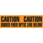 Utility Marking Tape, Caution Buried Fiber Optic Line Below, 6" x 1000"