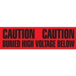 Utility Marking Tape, Caution Buried High Voltage Below, 6" x 1000"