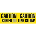 Utility Marking Tape, Caution Buried Oil Line Below, 6" x 1000"