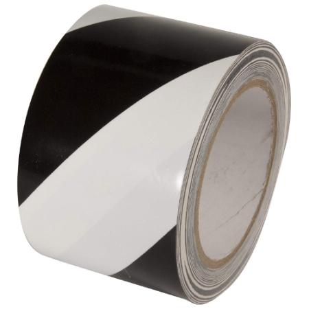 Hazard Warning Tape Black White 3" x 108'