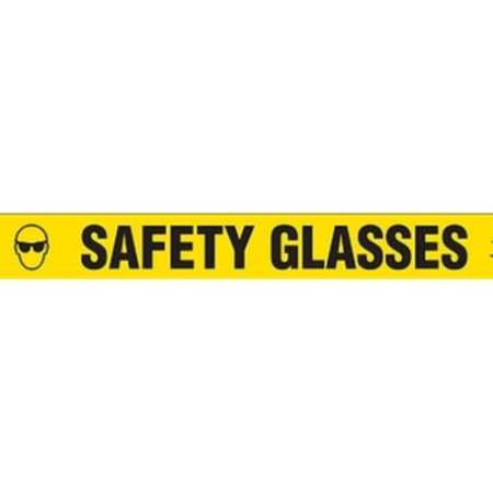 Floor Safety Message Tape Safety Glasses 3" x 54'