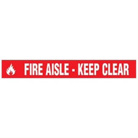 Floor Safety Message Tape Fire Aisle Keep Clear 3" x 54'