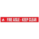 Floor Safety Message Tape Fire Aisle Keep Clear 3" x 54'