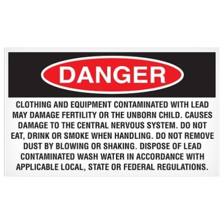 Abatement Labels, Clothing and Equipment Contaminated with Lead