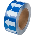 Directional Flow Pipe Marking Tape, Blue White, 1" x 54'