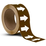 Directional Flow Pipe Marking Tape, Brown White, 1