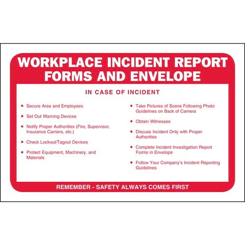 Workplace Incident Report Forms Packet