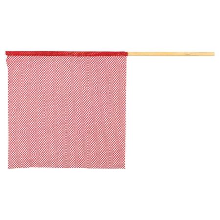 Warning Flag, Red Polyester Mesh, Dowel