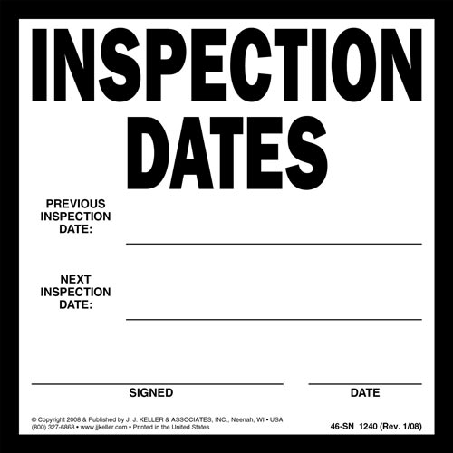 Inspection Dates Label