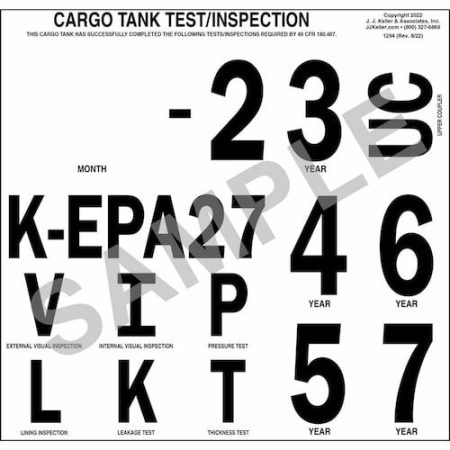 Cargo Tank Inspection Markings