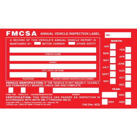 Annual Vehicle Inspection Label, Aluminum, Punch Boxes