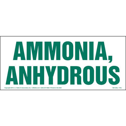 Ammonia, Anhydrous Decal