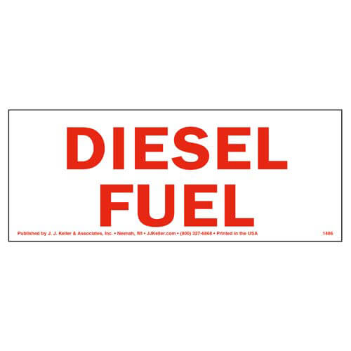 Diesel Fuel Decal, 6 x 2-3/8