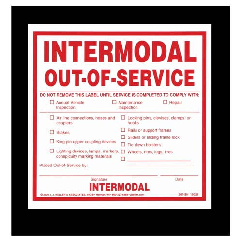Intermodal Out of Service Label