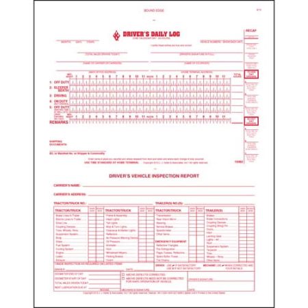 Oil Field Log with Daily Recap, DVIR 2-Part Carbonless