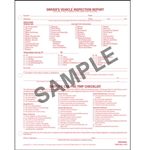 Detailed Driver's Vehicle Inspection Report, CSA Checklist, Snap-Out