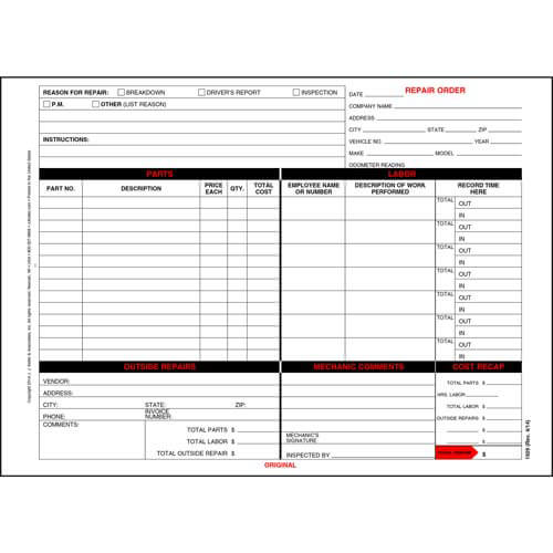 Garage Repair Order with Carbon