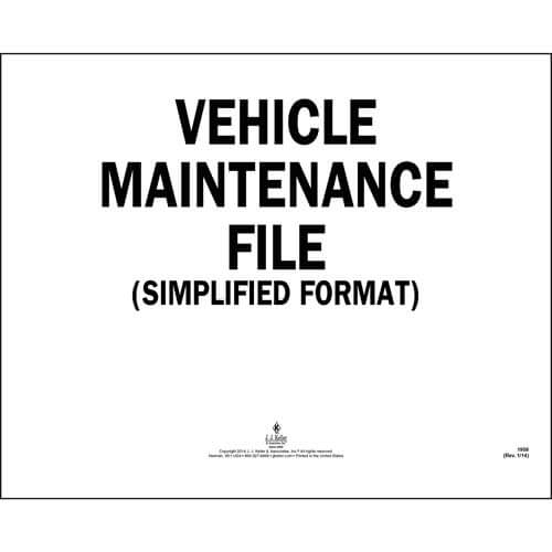 Vehicle Maintenance File Folder for Heavy Duty