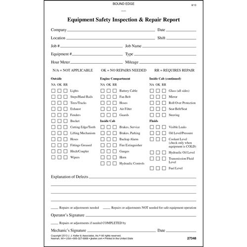 General Equipment Inspection Book